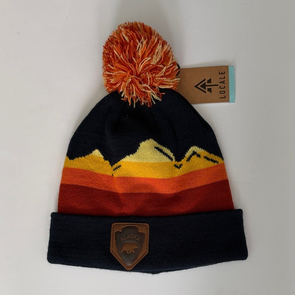 LOCALE Outdoor Multicolor Yellow Mountain Alaska blue Beanie adult winter hat